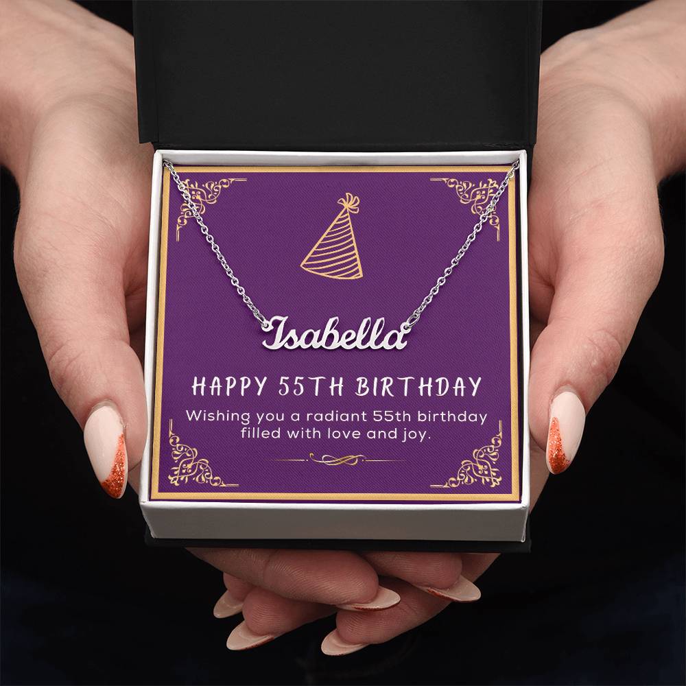 55th Birthday Gift for Her - Birthday Necklace, Gifts For Bestfriend, Sister 55th, 55th Birthday Card, Necklace With Message Card
