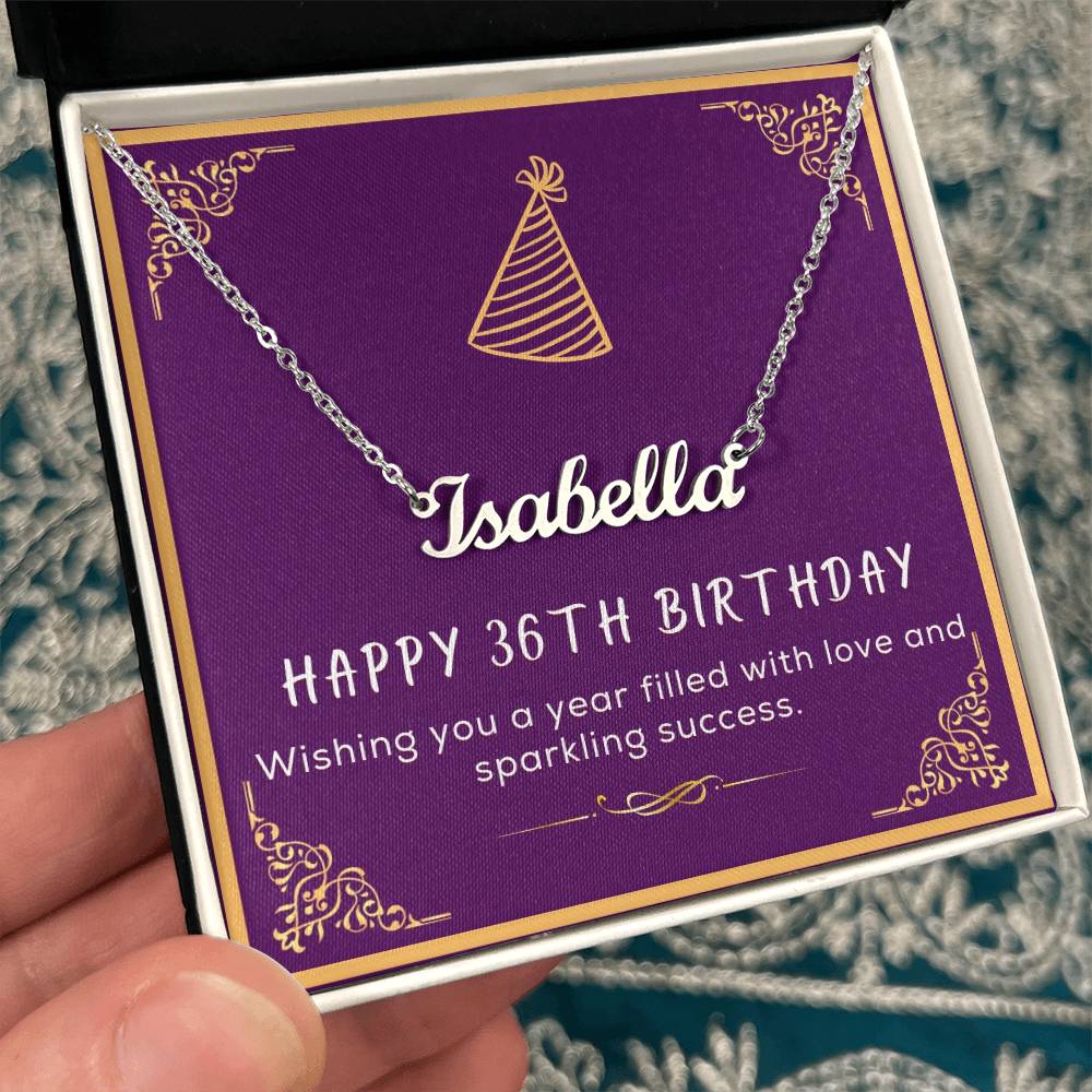 36th Birthday Gift for Her - Birthday Necklace, Gifts For Bestfriend, Sister 36th, 36th Birthday Card, Necklace With Message Card