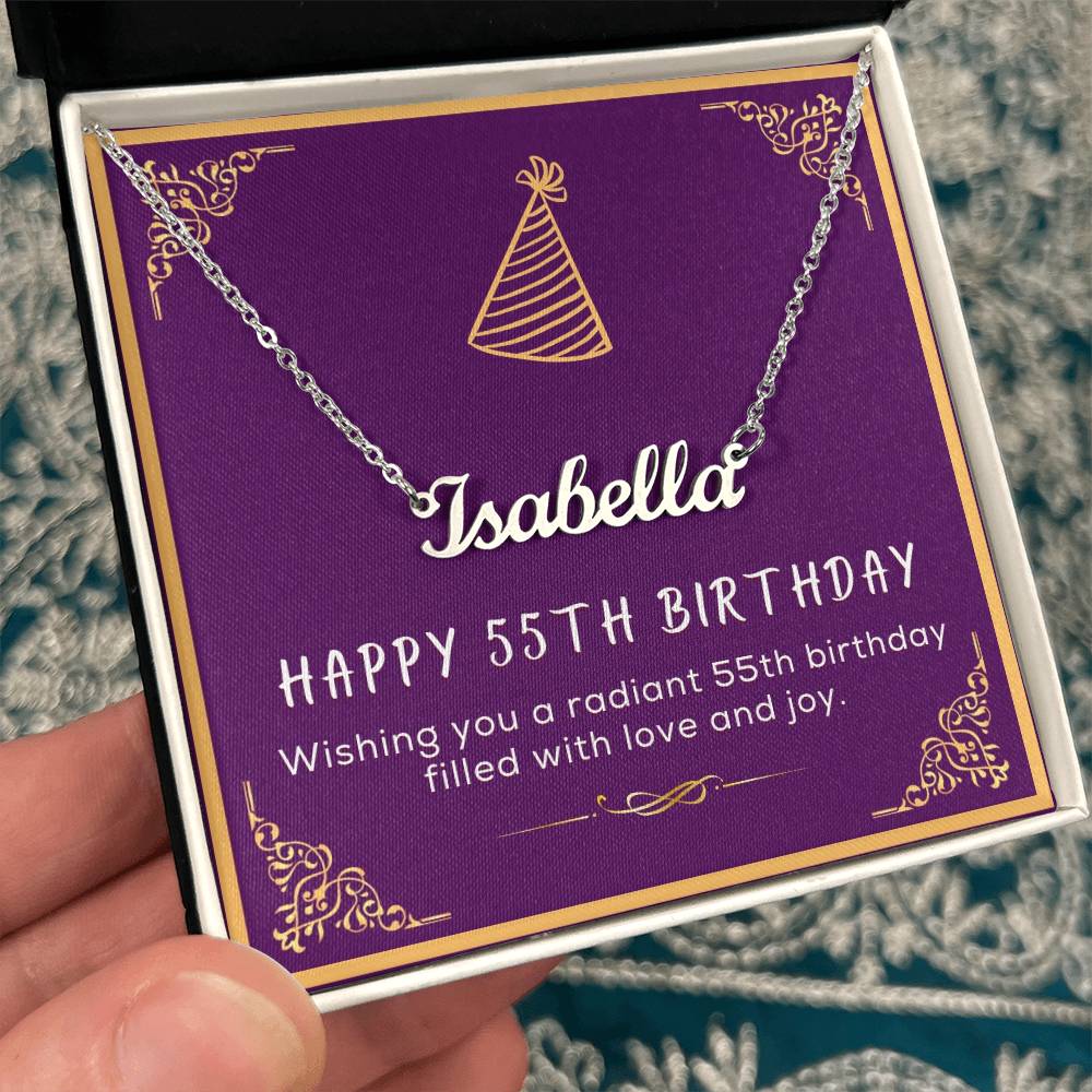 55th Birthday Gift for Her - Birthday Necklace, Gifts For Bestfriend, Sister 55th, 55th Birthday Card, Necklace With Message Card