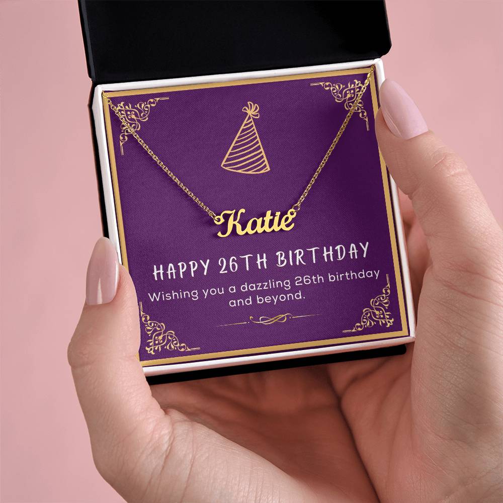 26th Birthday Gift for Her - Birthday Necklace, Gifts For Bestfriend, Sister 26th, 26th Birthday Card, Necklace With Message Card