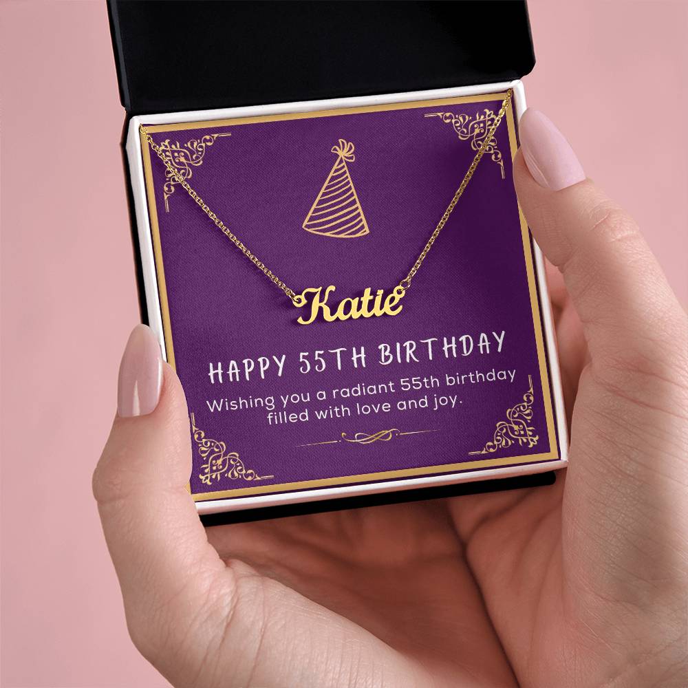 55th Birthday Gift for Her - Birthday Necklace, Gifts For Bestfriend, Sister 55th, 55th Birthday Card, Necklace With Message Card
