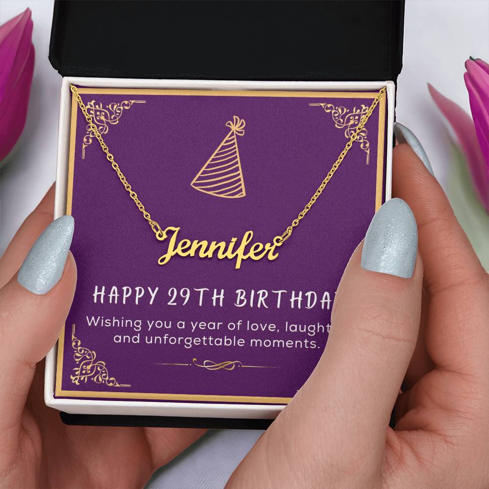 29th Birthday Gift for Her - Birthday Necklace, Gifts For Bestfriend, Sister 29th, 29th Birthday Card, Necklace With Message Card