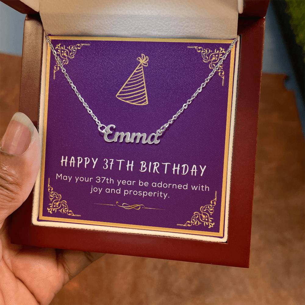 37th Birthday Gift for Her - Birthday Necklace, Gifts For Bestfriend, Sister 37th, 37th Birthday Card, Necklace With Message Card