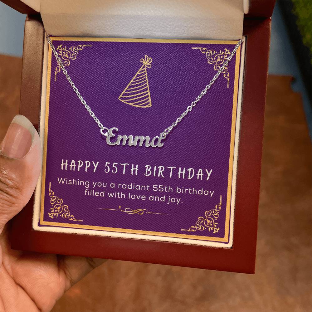 55th Birthday Gift for Her - Birthday Necklace, Gifts For Bestfriend, Sister 55th, 55th Birthday Card, Necklace With Message Card