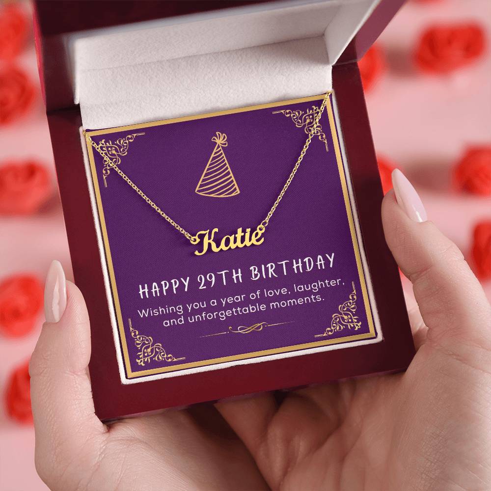 29th Birthday Gift for Her - Birthday Necklace, Gifts For Bestfriend, Sister 29th, 29th Birthday Card, Necklace With Message Card