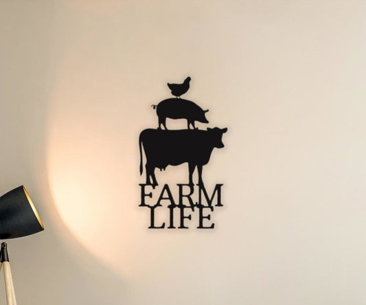 Animal Farm Sign - Farm Life Metal Wall Art for Farmhouse Decor - Stylinsoul