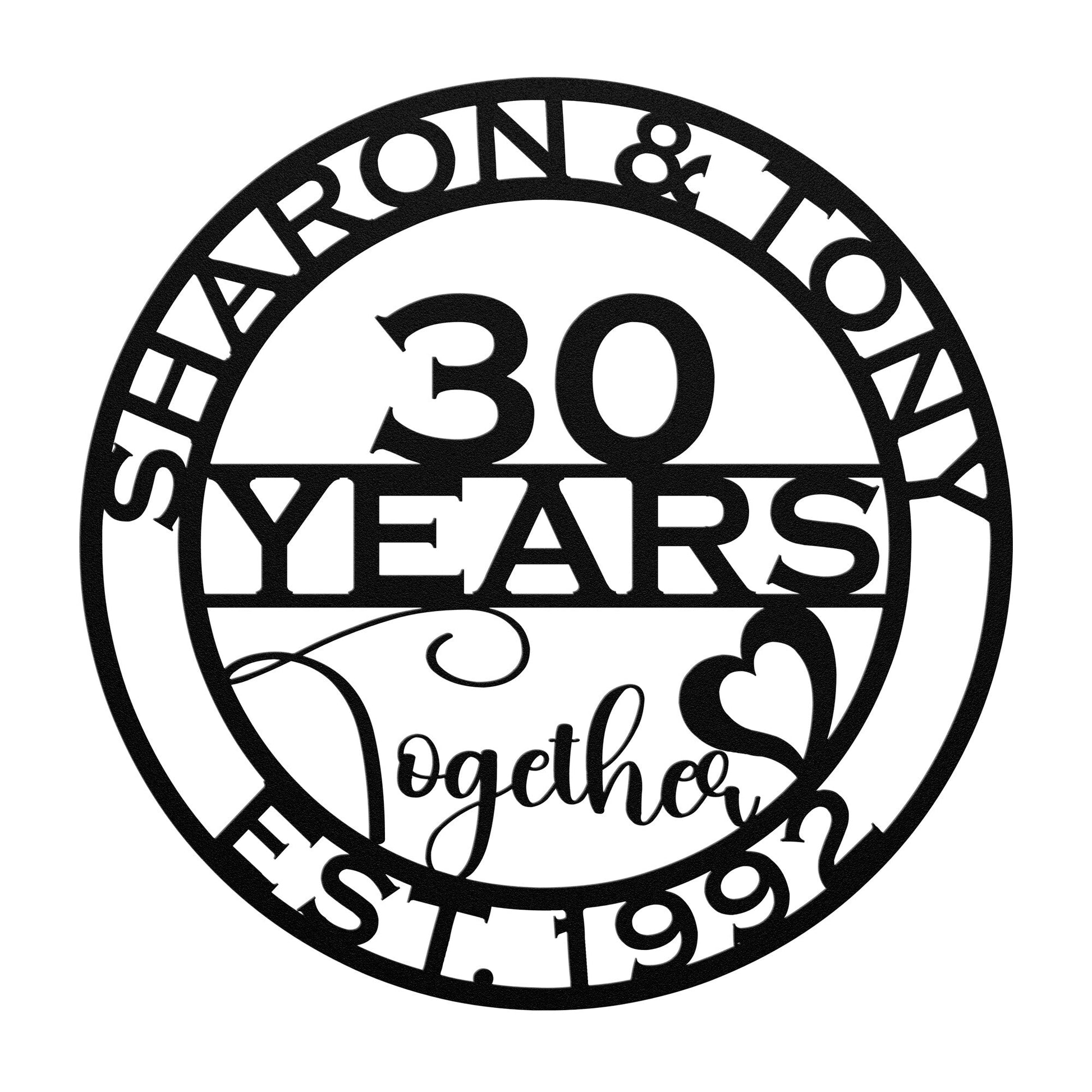 Anniversary Gift, Wedding Anniversary Metal Wall Art, Gift For Parent Husband Wife Mom Dad Grandma Aunt Him Her Couples Present - Stylinsoul
