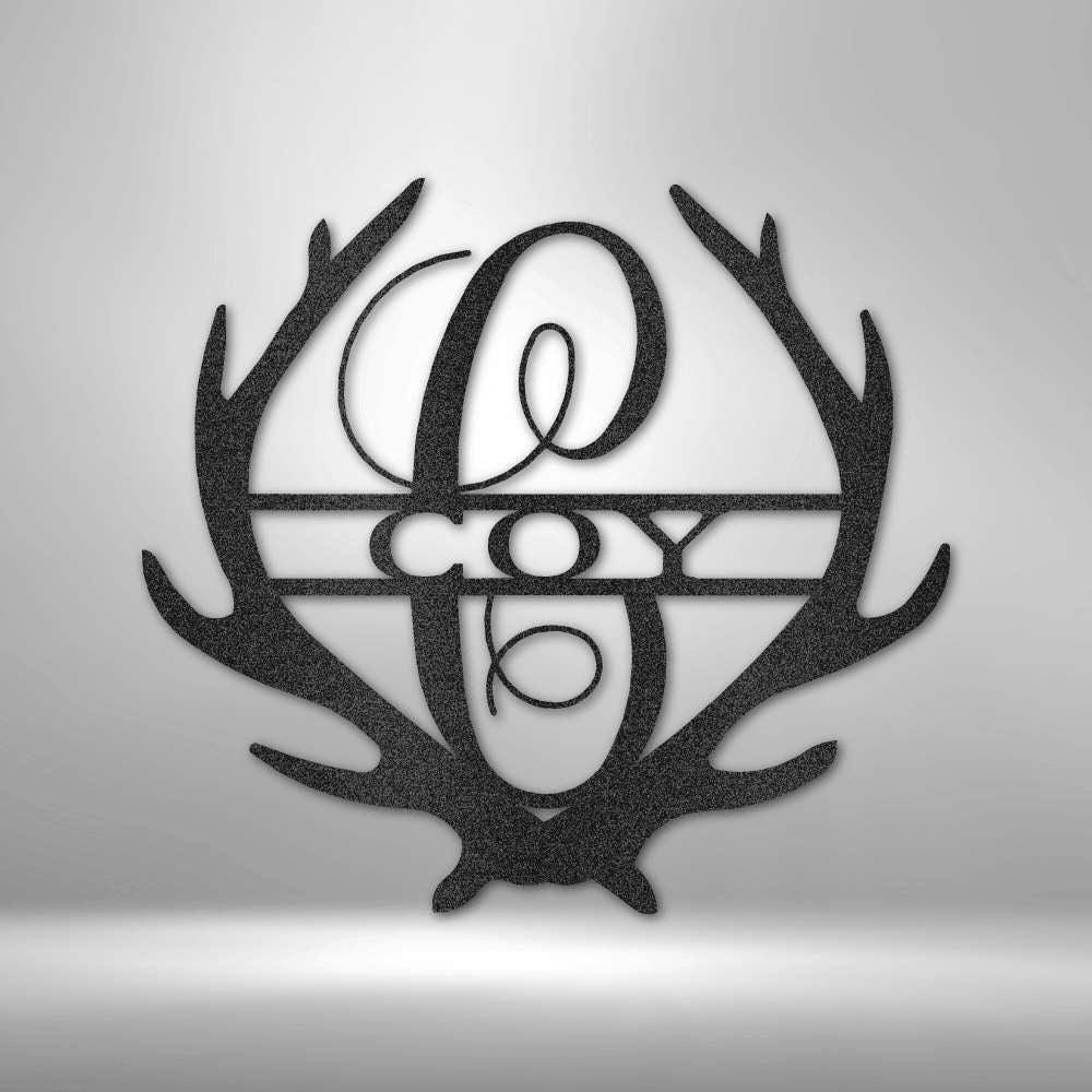 Antler Monogram - Deer Antler Wall Hanger - Family Name Sign - Last Name Wall Decor - Stylinsoul