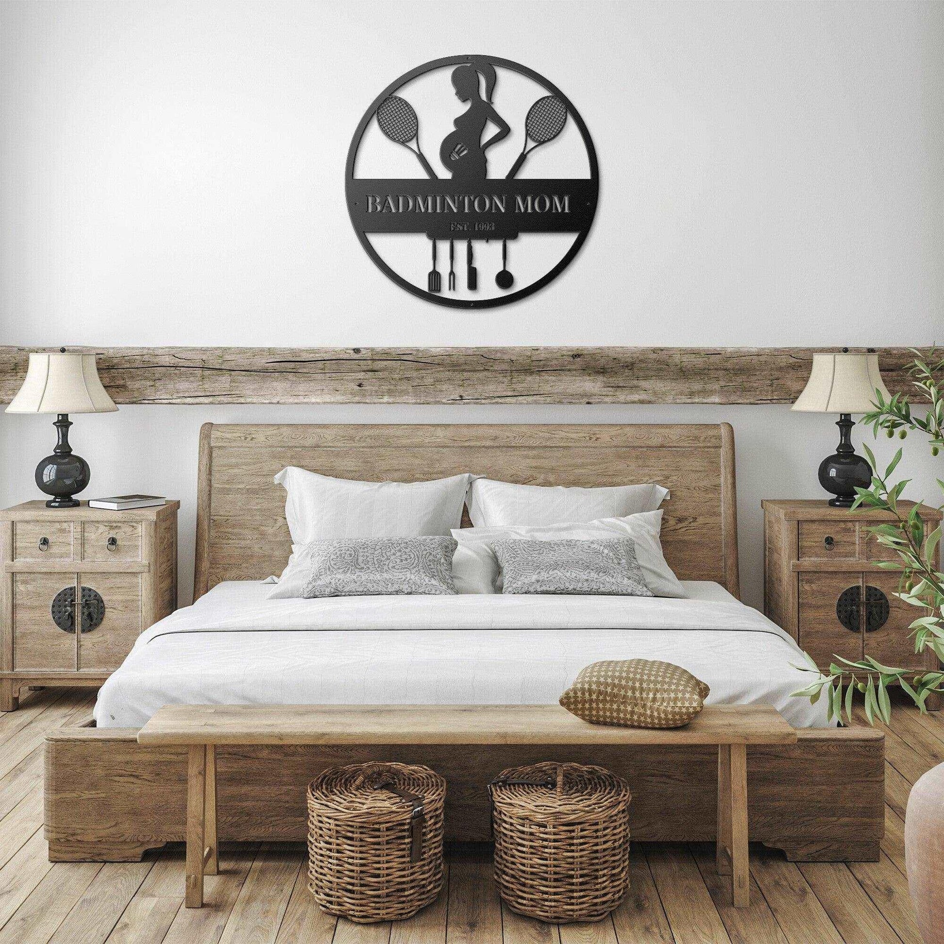 Badminton Mom - Custom Die Cut Metal Sign - Mothers Day Gift Home Decor - Stylinsoul
