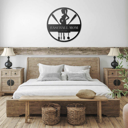 Baseball Mom - Custom Die Cut Metal Sign - Mothers Day Gift Home Decor - Stylinsoul