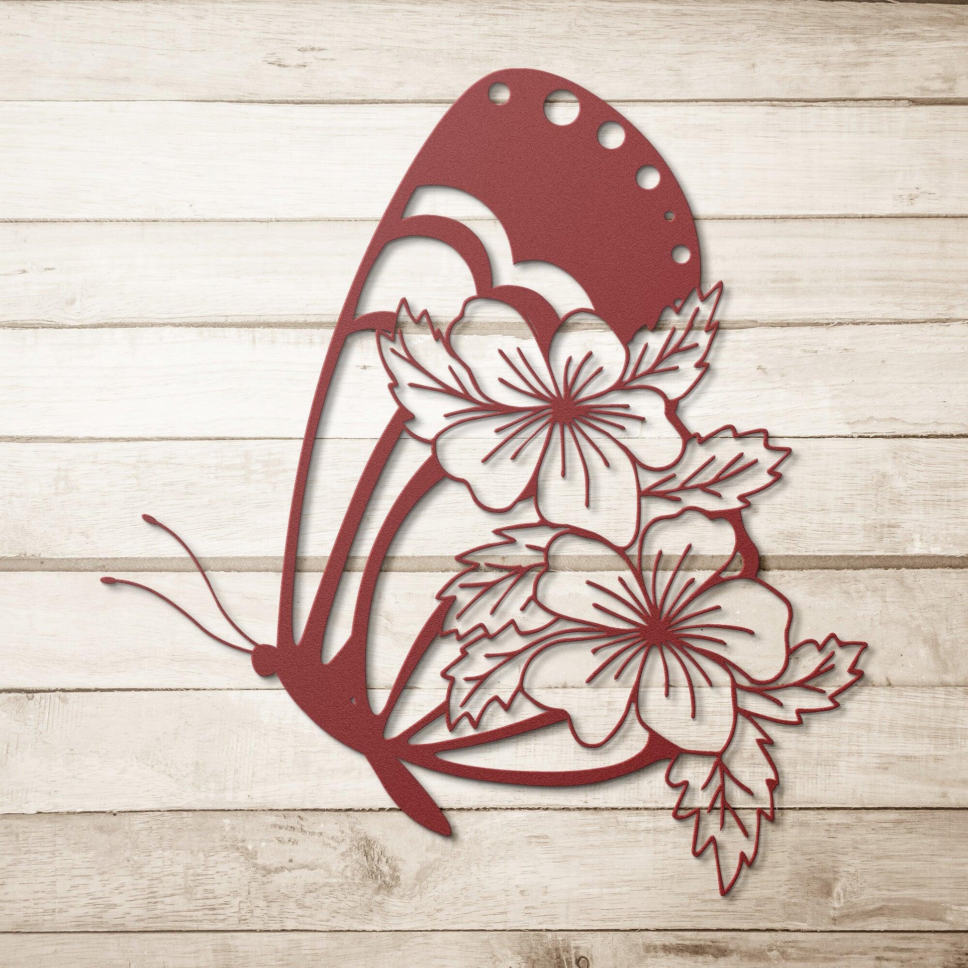Butterfly Flower Metal Wall Art, Butterfly Garden Decor, Butterfly Home Decor Girls Bedroom Wall Art, Outdoor Flower Butterfly Wall Art - Stylinsoul