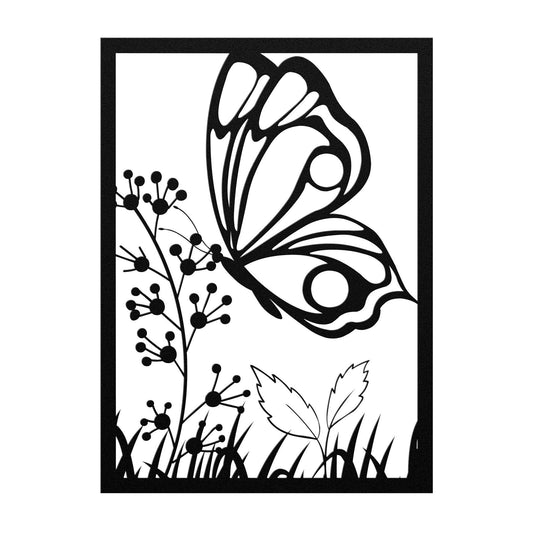Butterfly Flower Metal Wall Art, Butterfly Garden Decor, Butterfly Home Decor Girls Bedroom Wall Art, Outdoor Flower Butterfly Wall Art - Stylinsoul
