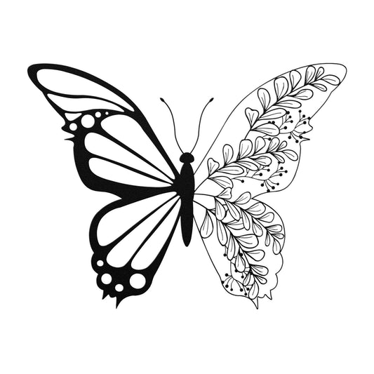 Butterfly Flower Metal Wall Art, Butterfly Garden Decor, Butterfly Home Decor Girls Bedroom Wall Art, Outdoor Flower Butterfly Wall Art - Stylinsoul