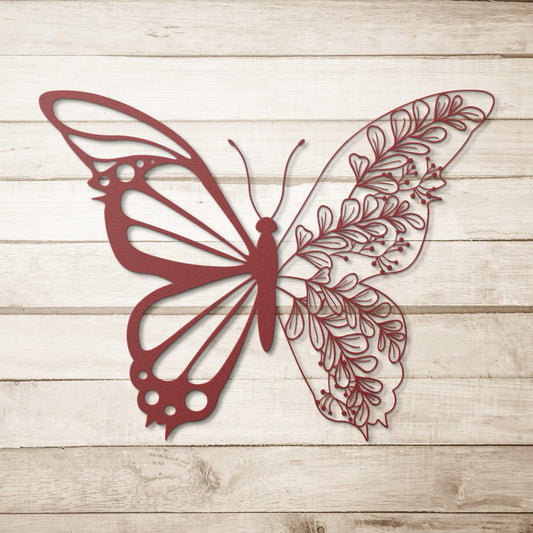 Butterfly Flower Metal Wall Art, Butterfly Garden Decor, Butterfly Home Decor Girls Bedroom Wall Art, Outdoor Flower Butterfly Wall Art - Stylinsoul
