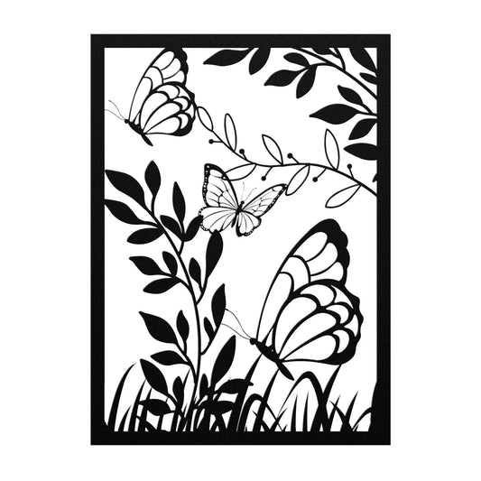 Butterfly Flower Metal Wall Art, Butterfly Garden Decor, Butterfly Home Decor Girls Bedroom Wall Art, Outdoor Flower Butterfly Wall Art - Stylinsoul