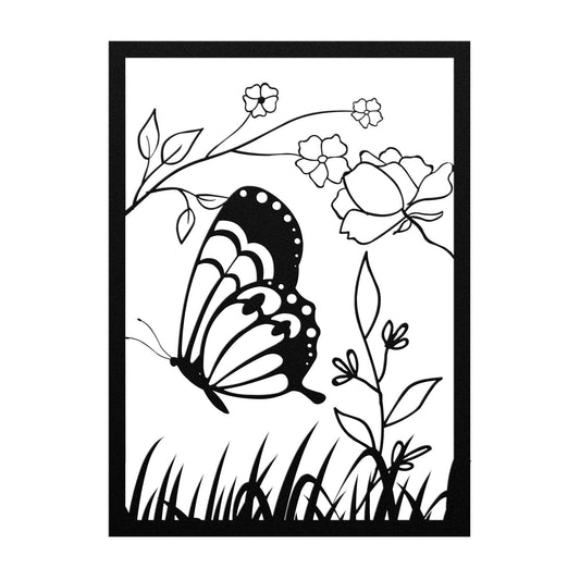 Butterfly Flower Metal Wall Art, Butterfly Garden Decor, Butterfly Home Decor Girls Bedroom Wall Art, Outdoor Flower Butterfly Wall Art - Stylinsoul