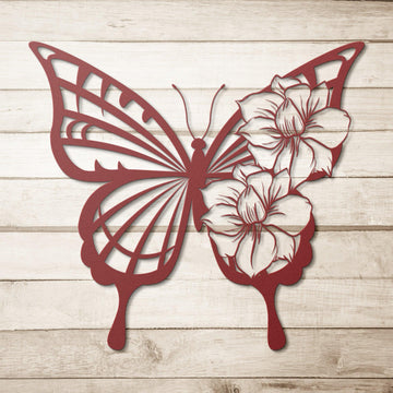 Butterfly Flower Metal Wall Art: Enchanting Decor for Indoor and Outdoor Spaces - Stylinsoul