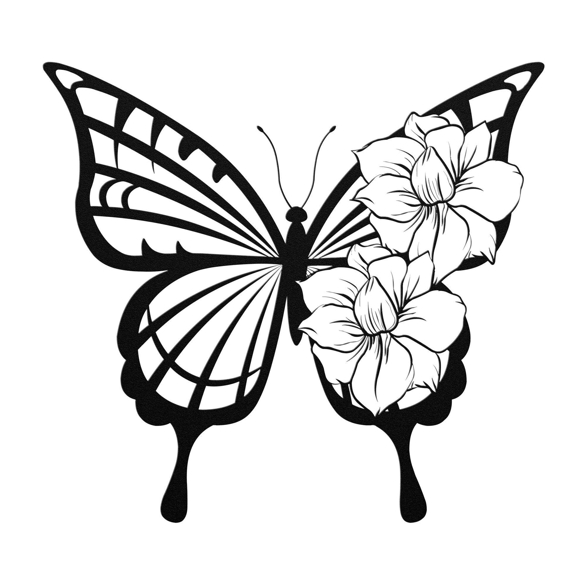 Butterfly Flower Metal Wall Art: Enchanting Decor for Indoor and Outdoor Spaces - Stylinsoul