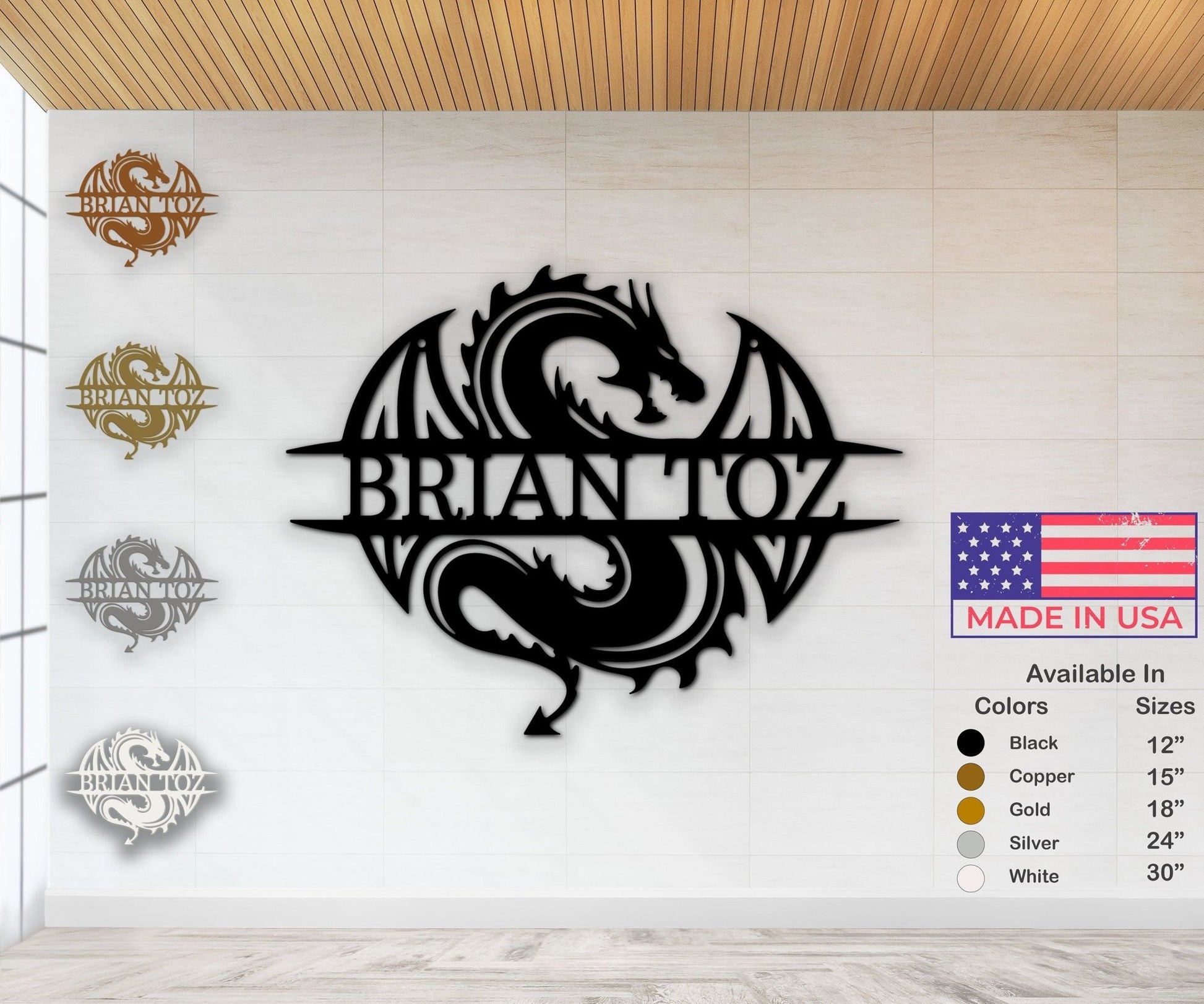 Celtic Dragon Lover Gift - Personalized Metal Signs for Dragon-themed Home Decor - Stylinsoul