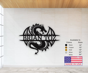Celtic Dragon Lover Gift - Personalized Metal Signs for Dragon-themed Home Decor - Stylinsoul