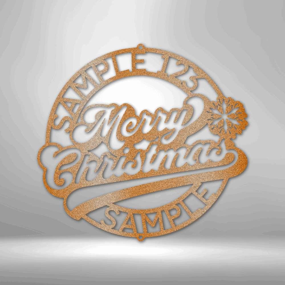 Christmas Ring Monogram - Personalized Metal Sign for Holiday Festivities - Stylinsoul