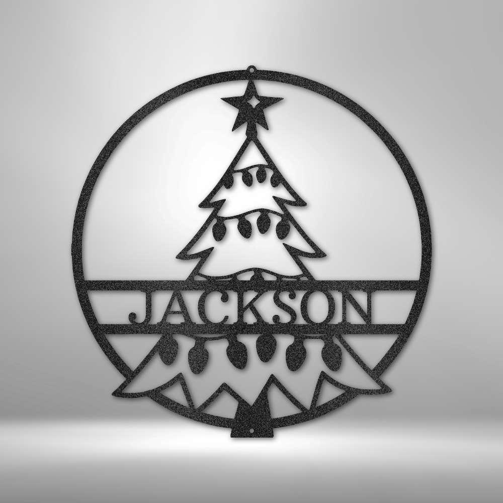Christmas Tree Monogram - Personalized Steel Sign for Festive Holiday Decor - Stylinsoul