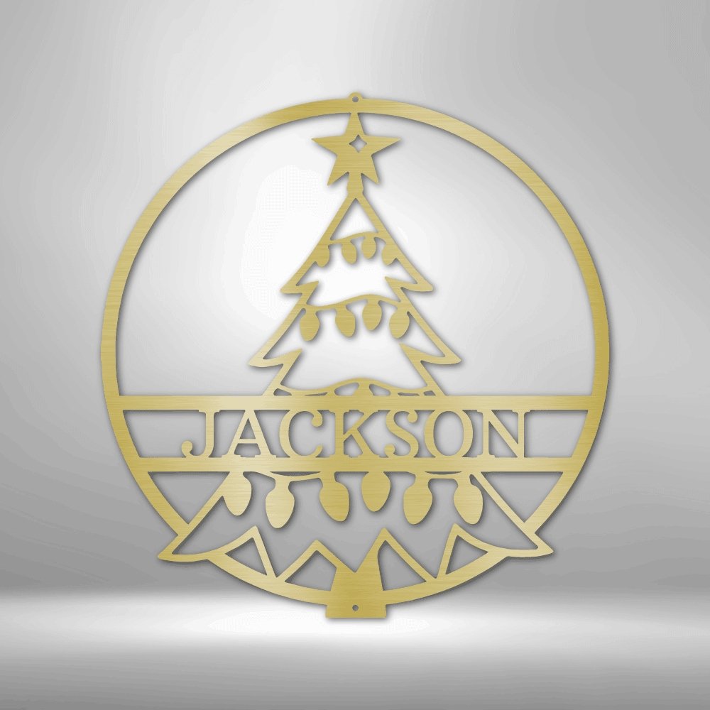 Christmas Tree Monogram - Personalized Steel Sign for Festive Holiday Decor - Stylinsoul