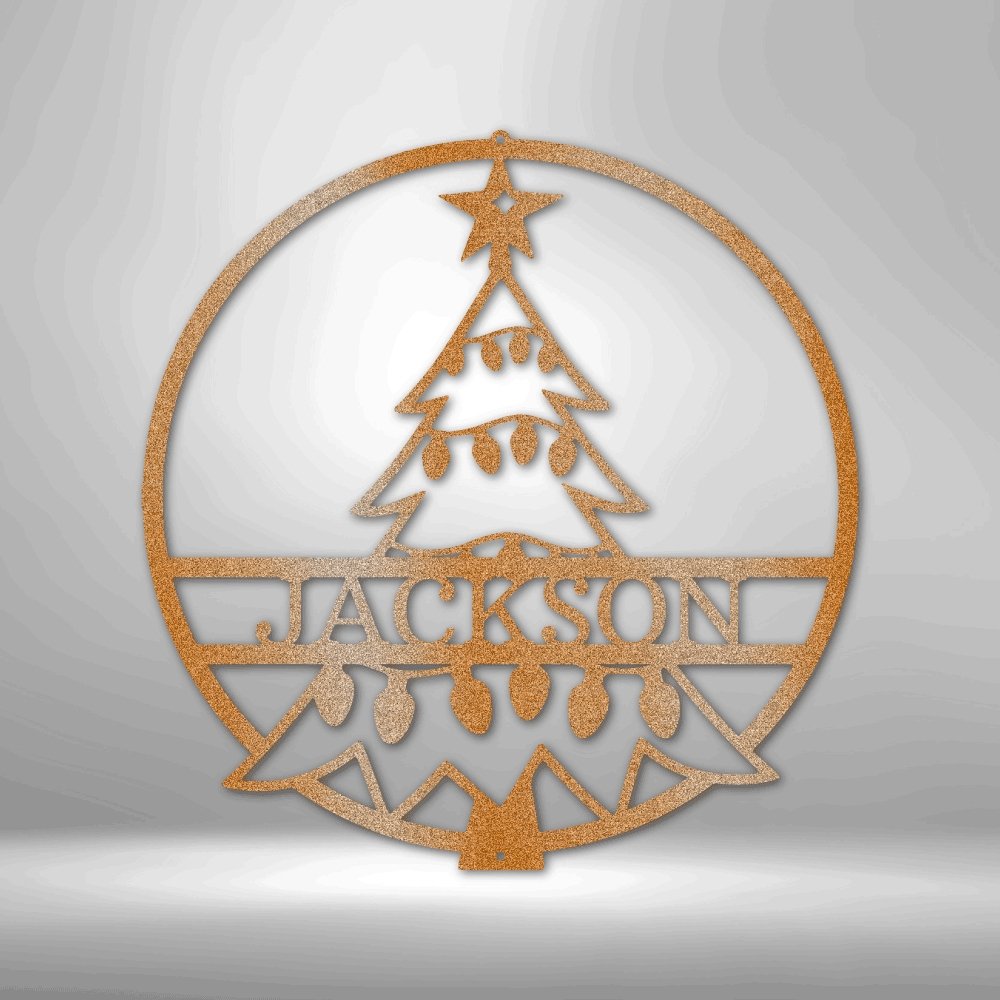 Christmas Tree Monogram - Personalized Steel Sign for Festive Holiday Decor - Stylinsoul