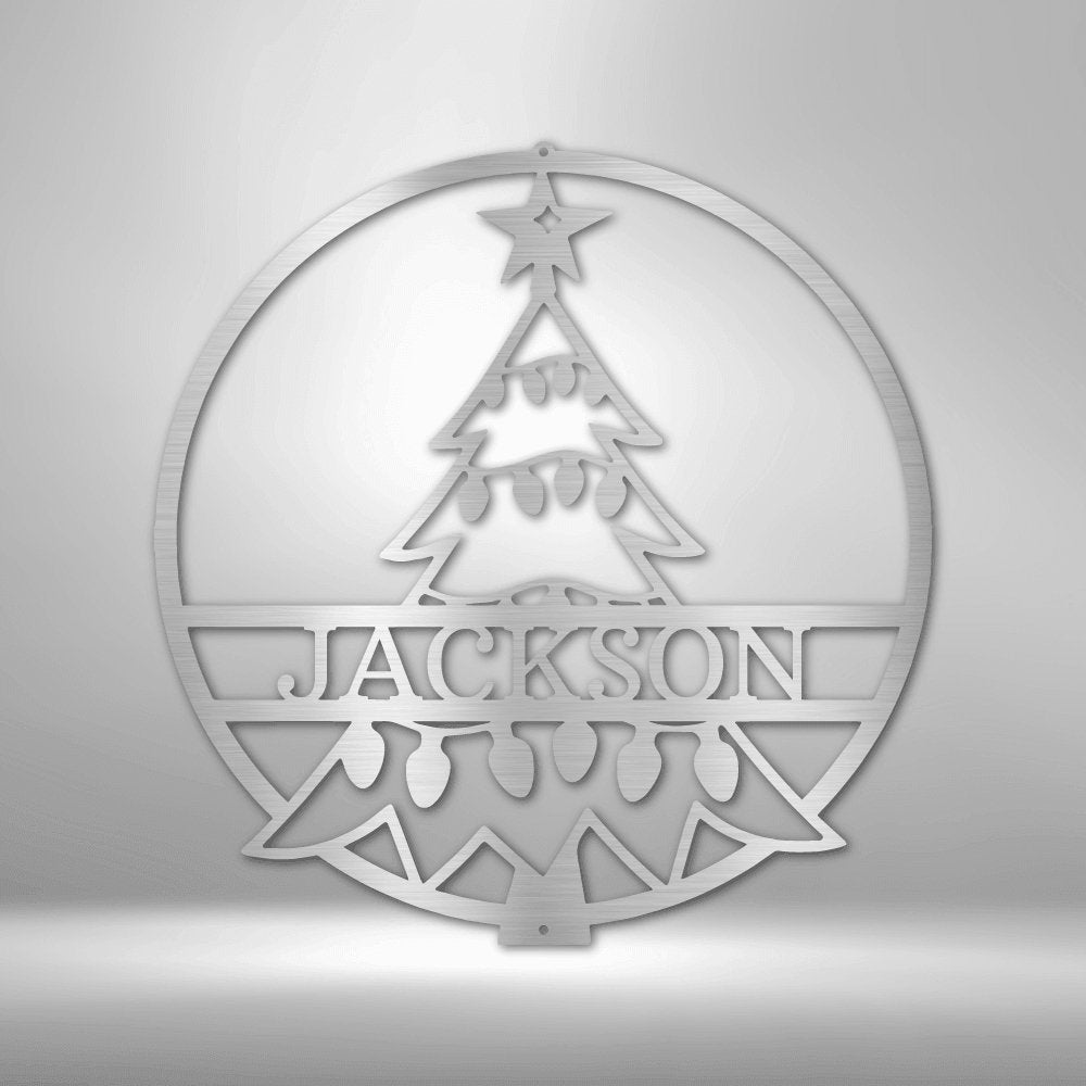 Christmas Tree Monogram - Personalized Steel Sign for Festive Holiday Decor - Stylinsoul