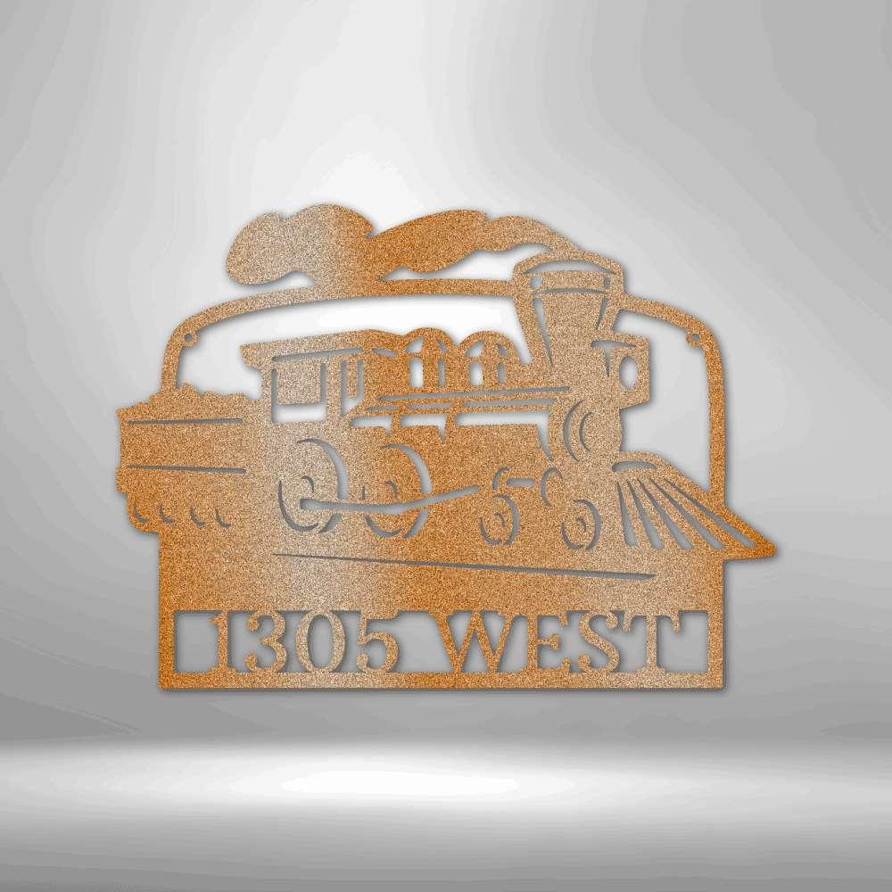 Coal Train Monogram Steel Sign - Personalized Metal Wall Art for Train Enthusiasts - Stylinsoul