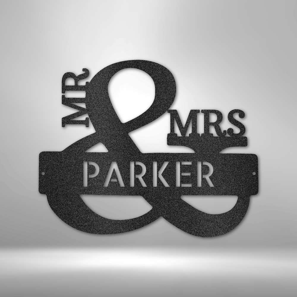 Couples Monogram Steel Sign - Personalized Metal Wall Art for Romantic Decor - Stylinsoul