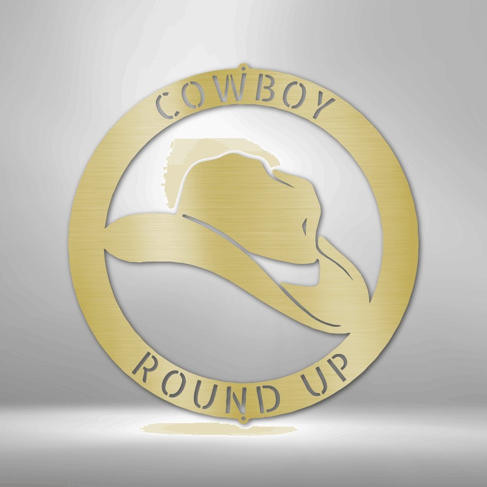 Cowboy Monogram Steel Sign - Personalized Metal Wall Art for Western-themed Decor - Stylinsoul