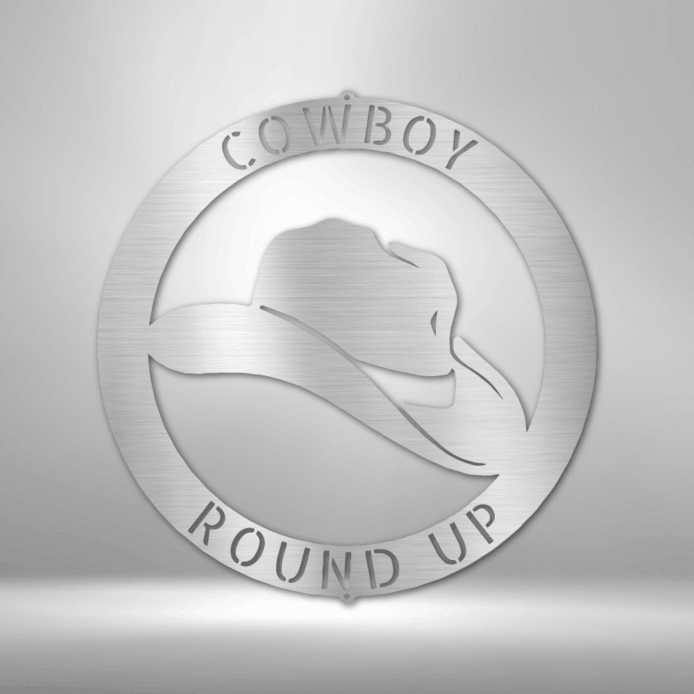 Cowboy Monogram Steel Sign - Personalized Metal Wall Art for Western-themed Decor - Stylinsoul