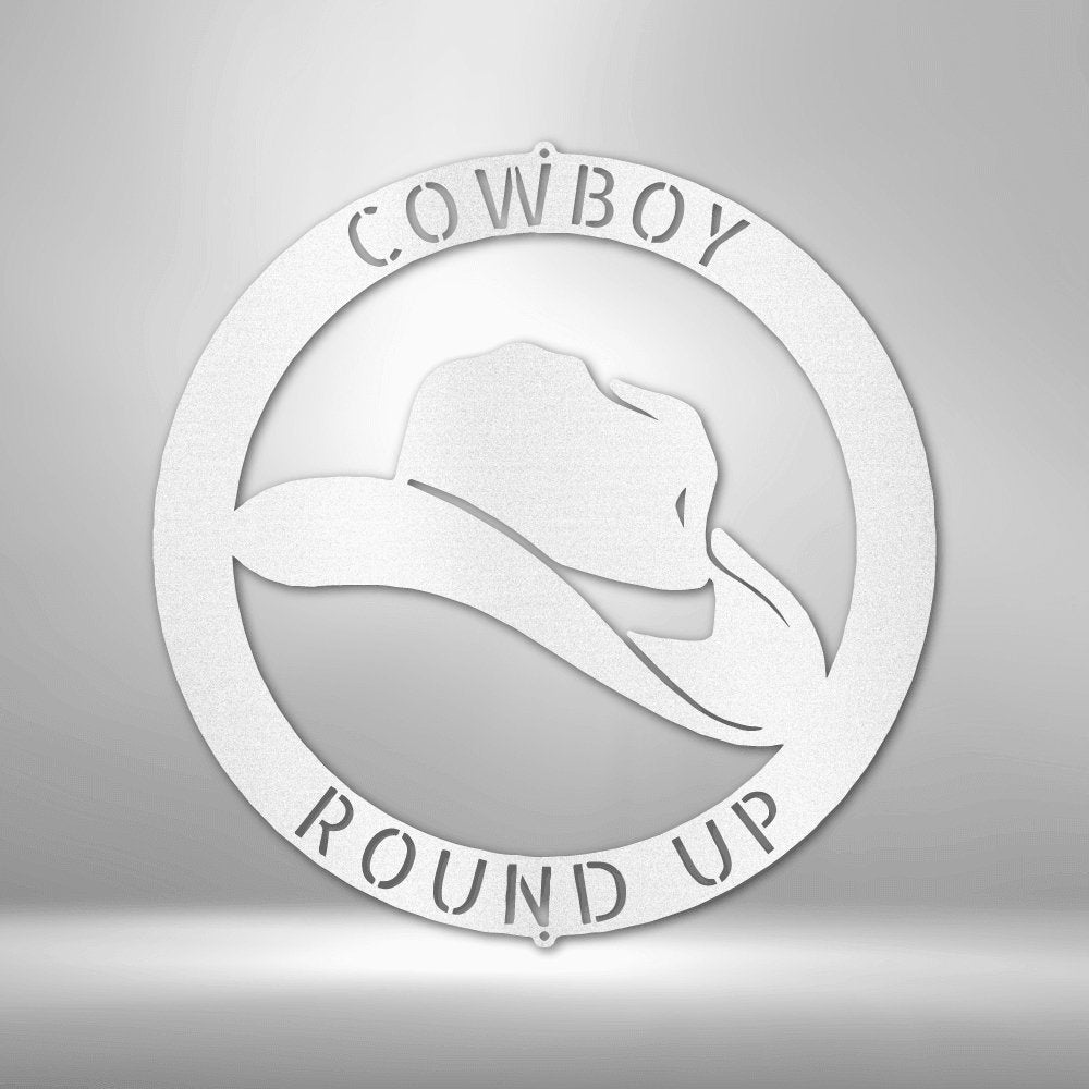 Cowboy Monogram Steel Sign - Personalized Metal Wall Art for Western-themed Decor - Stylinsoul