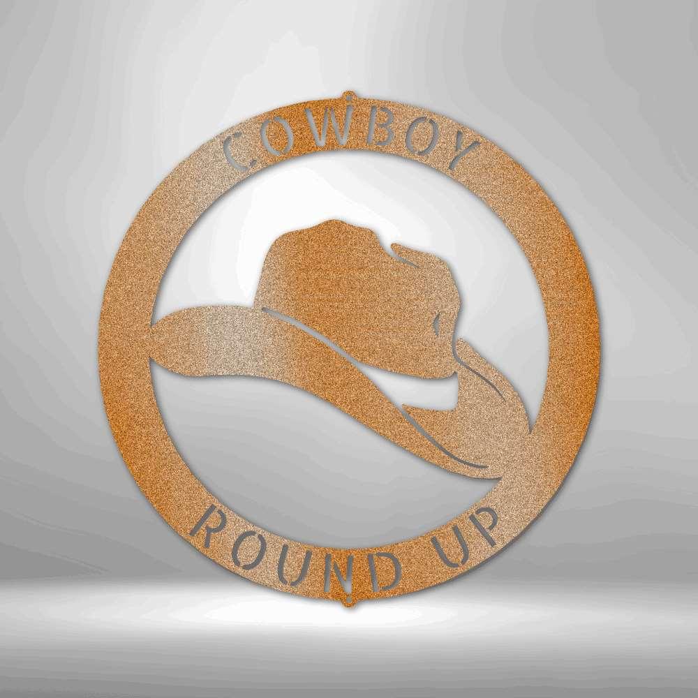 Cowboy Monogram Steel Sign - Personalized Metal Wall Art for Western-themed Decor - Stylinsoul