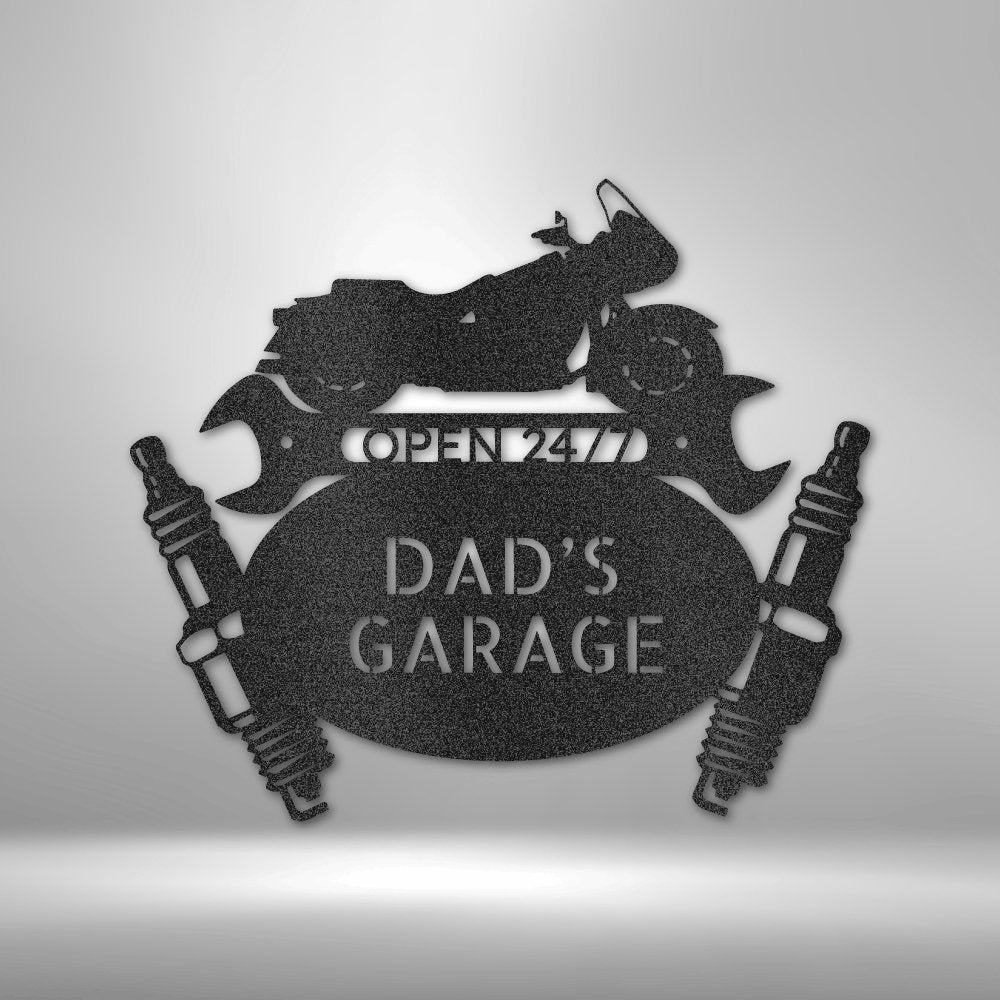 Cruiser Mechanic Monogram Steel Sign - Personalized Metal Wall Art for Motorcycle Enthusiasts - Stylinsoul