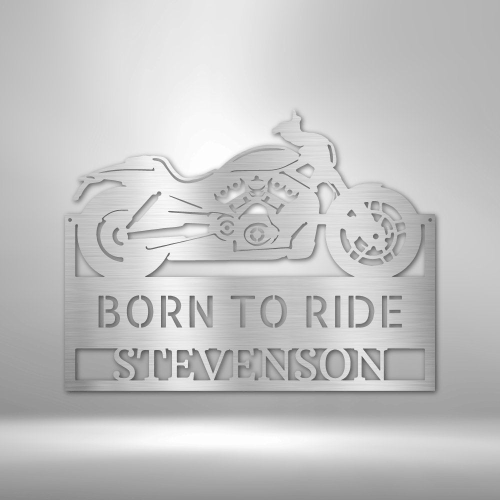 Cruiser Workshop Monogram Steel Sign - Personalized Metal Wall Decor for Motorcycle Workshop - Stylinsoul
