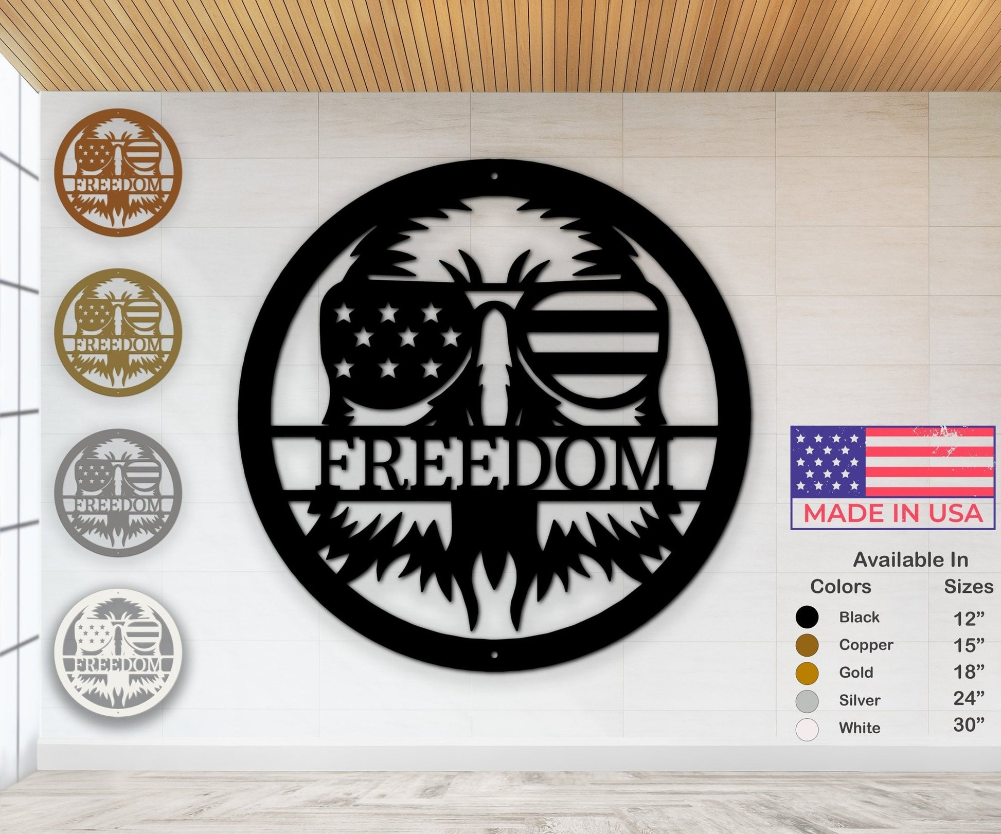Custom American Eagle Sign - Personalized Metal Patriotic Decor for Housewarming - Stylinsoul