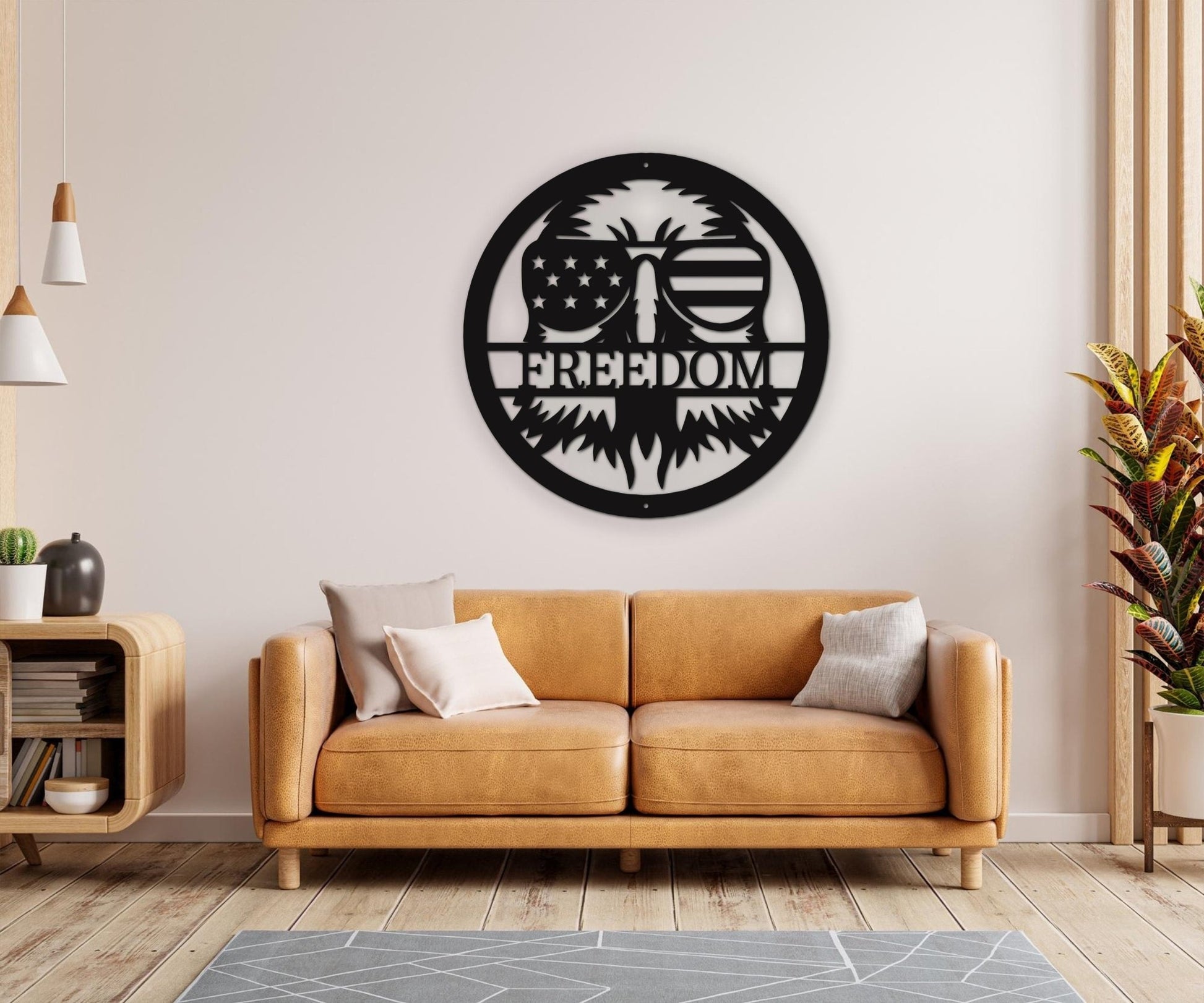 Custom American Eagle Sign - Personalized Metal Patriotic Decor for Housewarming - Stylinsoul