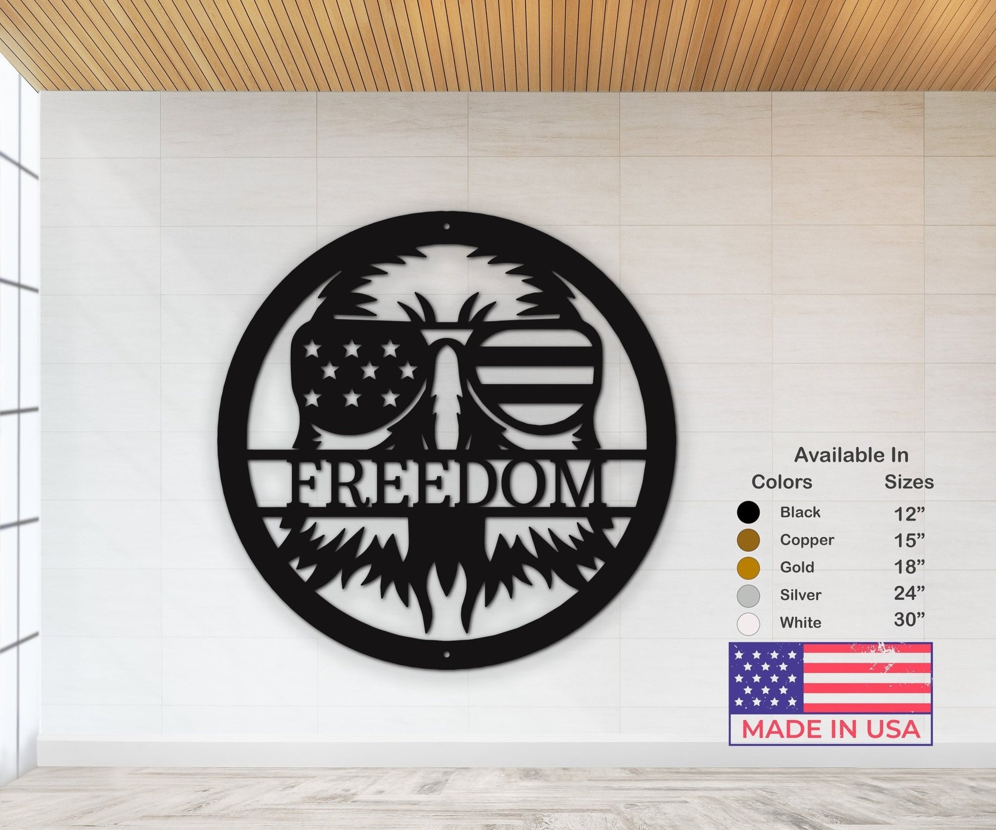 Custom American Eagle Sign - Personalized Metal Patriotic Decor for Housewarming - Stylinsoul