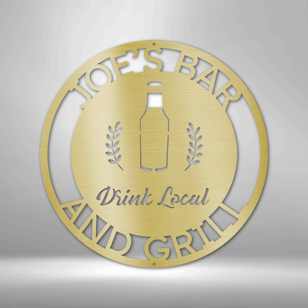 Custom Drink Local Bar Shop Wall Decor - Personalized Metal Sign for the Perfect Hangout Spot - Stylinsoul
