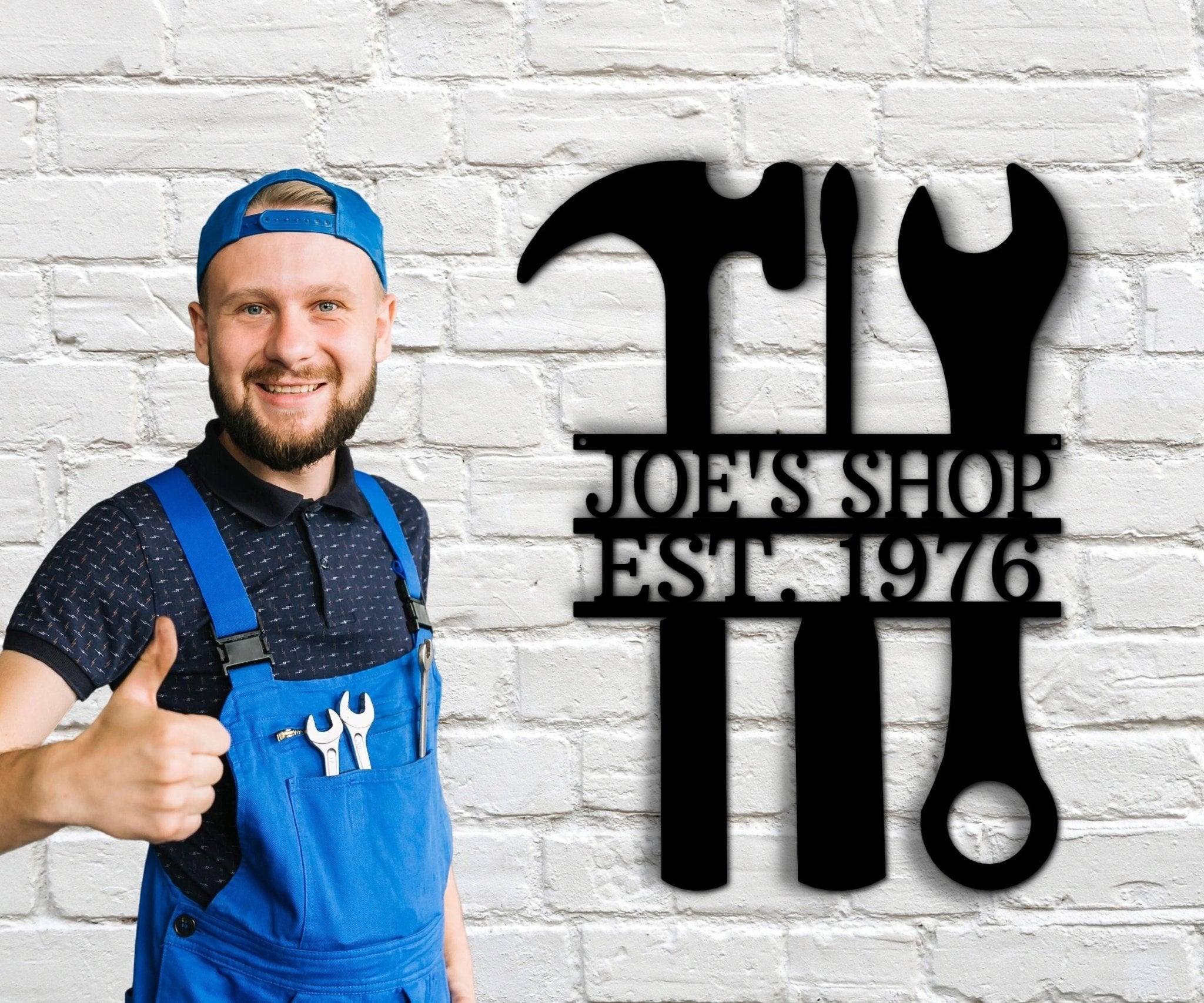 Custom Garage Metal Sign For Dad Workshop - Gift for Mechanic - Mancave Wall Art - Stylinsoul