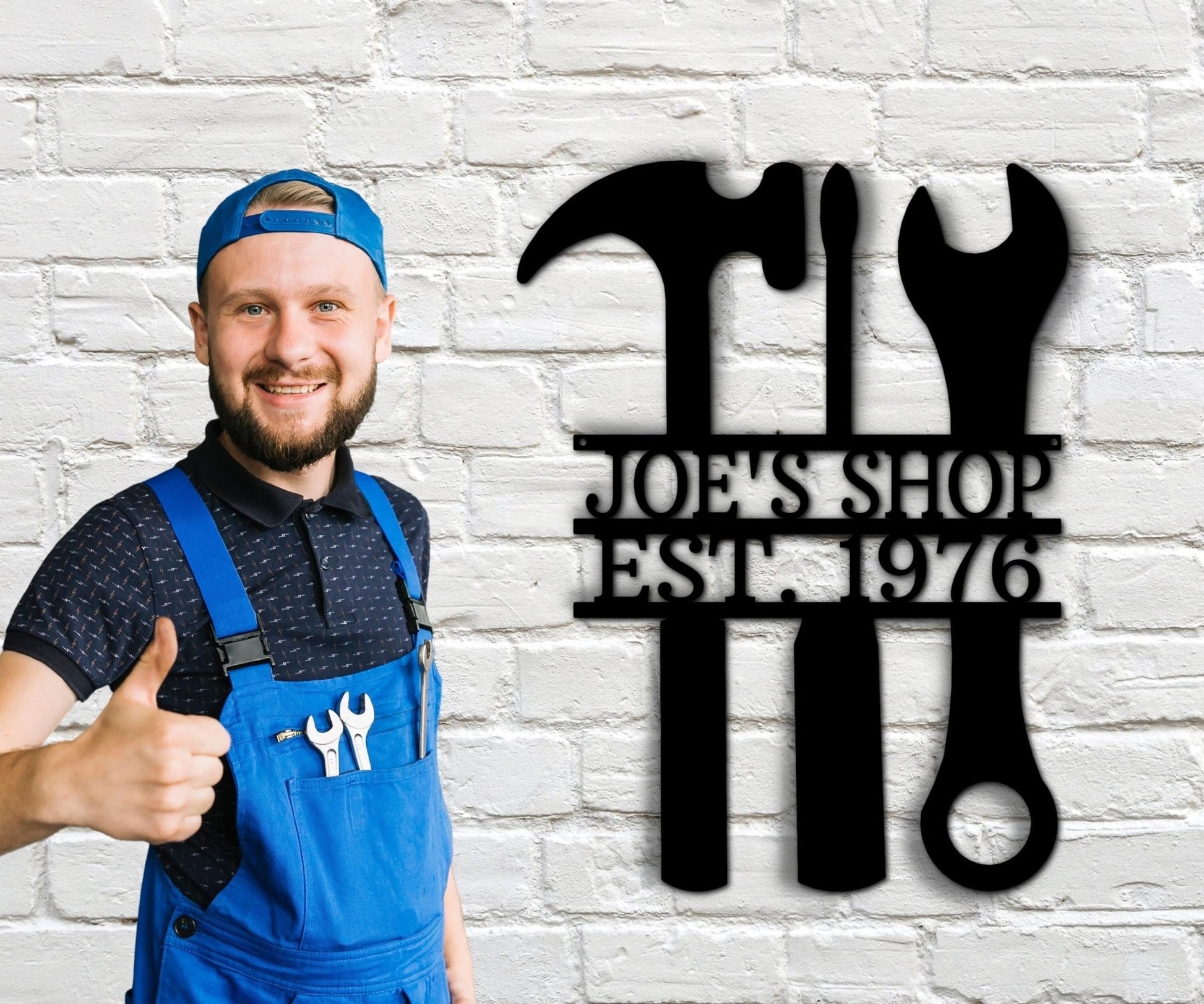 Custom Garage Metal Sign For Dad Workshop - Gift for Mechanic - Mancave Wall Art - Stylinsoul