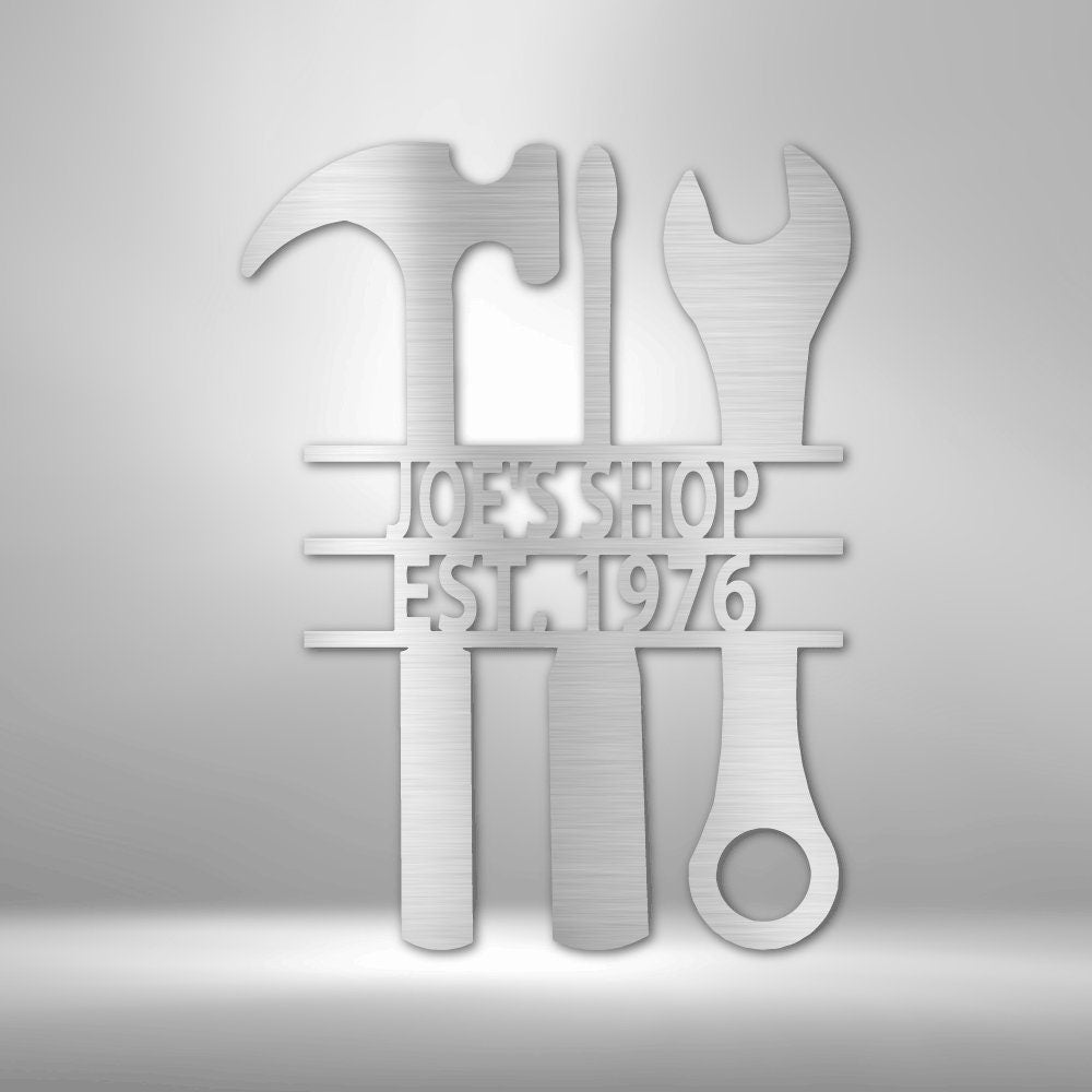 Custom Garage Metal Sign For Dad Workshop - Gift for Mechanic - Mancave Wall Art - Stylinsoul
