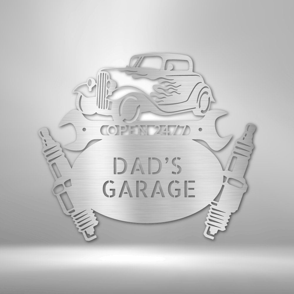 Custom Garage Sign - Personalized Metal Wall Art for Hot Rod Enthusiasts - Stylinsoul