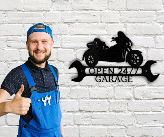 Custom Metal Bike Sign - Trike Shop Metal Monogram - Garage Metal Sign - Gift for Him - Stylinsoul