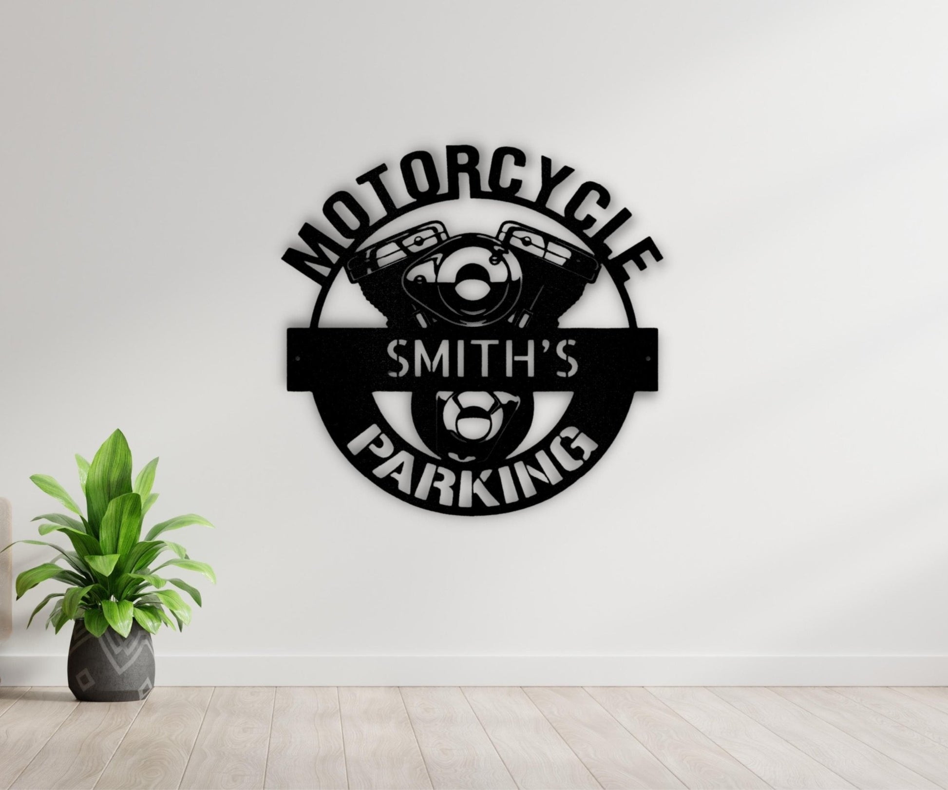 Custom Motorcycle Parking Biker Garage Sign - Metal Motocross Wall Art for Garage Decor - Stylinsoul