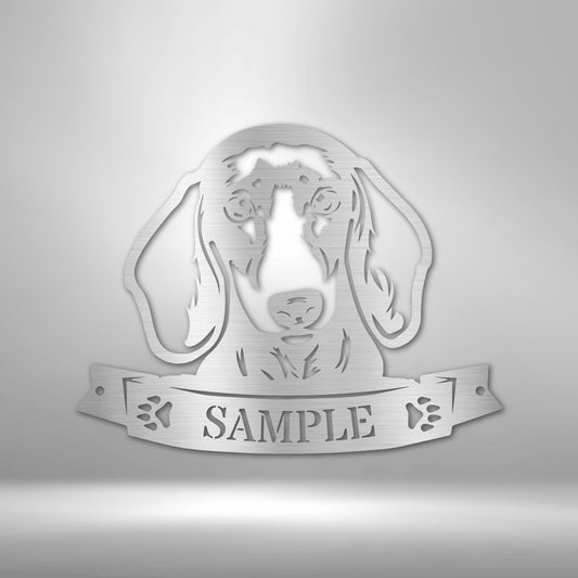 Dachshund Face Monogram - Personalized Steel Sign for Dachshund Enthusiasts - Stylinsoul