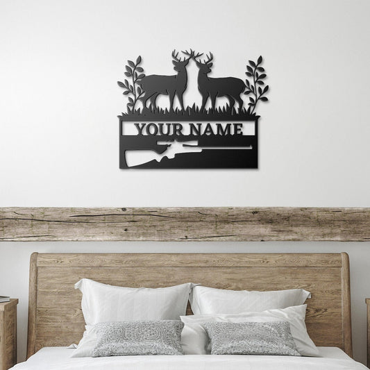 Deer Hunter - Last Name Metal Monogram - Stylinsoul