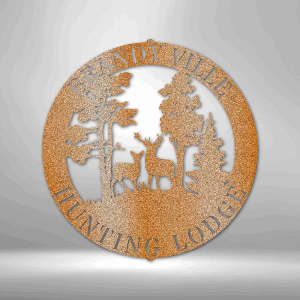 Deer Scene Steel Sign - Rustic Metal Wall Art for Wildlife Enthusiasts - Stylinsoul